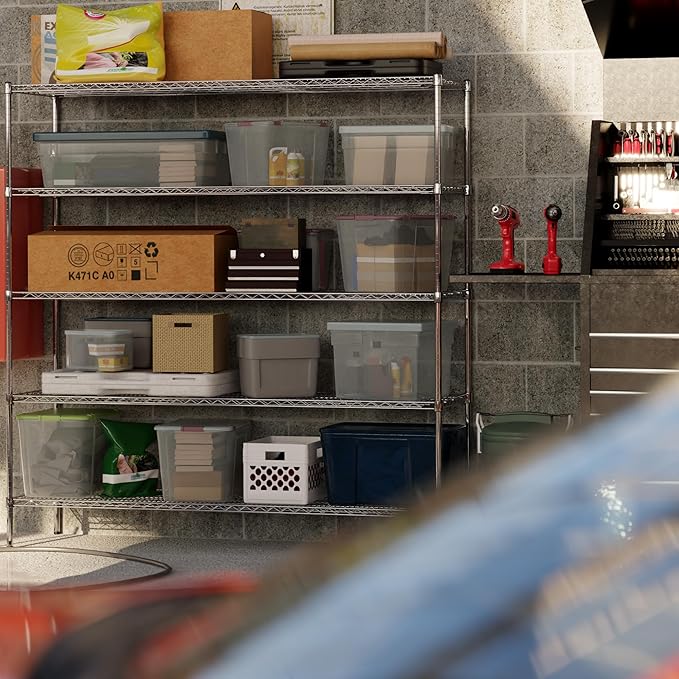 21" Deep x 72" Wide x 74" Height Wire Shelving Kit | 5-Tier | NSF Commercial Storage Rack Unit