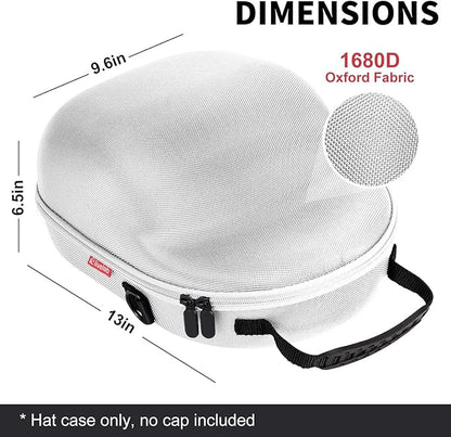 Livelab Hat Travel Case, Hard Hat Case for Baseball Caps, Hat Storage for Travel with Carrying Handle & Shoulder Strap, Hat Organizer Protects Up to 6 Hats - Grey