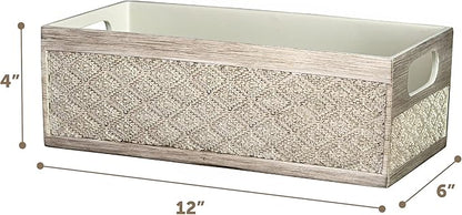 Creative Scents Dublin Silver Bathroom Decor Box Toilet Paper Holder Storage Basket - Decorative Toilet Tank Topper Bathroom Storage Organizer - Bathroom Sink Organizer Countertop Container