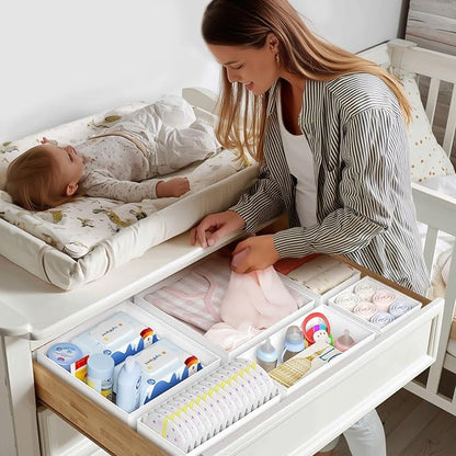 DIMJ Drawer Organizer Clothes Storage - 24 Pack Baby Dresser Organizer for Nursery, Small Fabric Closet Drawer Organizer Bins for Underwears Socks, Foldable Storage Dividers Organization for Bedroom