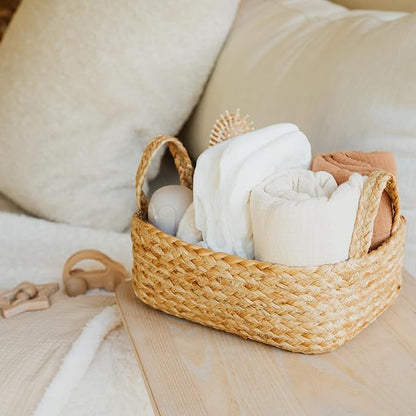 Beautiful Storage Basket Set of 4 - Natural Jute Rope Baskets for Shelves Are Perfect for Organizing Your Home - Quality Storage Bins Easily Fit With Any Nursery or Bedroom Decor