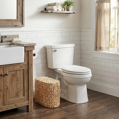 GRANNY SAYS Slim Toilet Paper Holder Baskets for 6 Mega Rolls, Bathroom Toilet Paper Storage Baskets with Lid, Wicker Natural Water Hyacinth Storage Basket with Handles for Bathroom Organizer