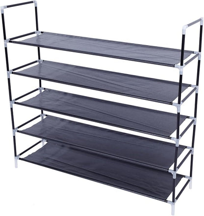 4-Tier Shoe Rack - Stackable, Free Standing Shoe Shelf for Entryway Storage - Modern Wood Home Furniture (Ships from USA)
