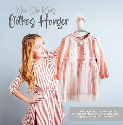 Utopia Home 20 Pack Kids Hangers - 11.5 Inch Plastic Baby Hangers for Closet - Childrens Hanger for Clothes & Infant Hanger for Closet - for Everyday Standard Use (Gray)