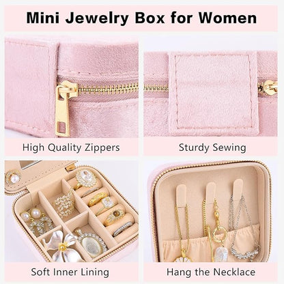 Golden Bride Jewelry Box, Jewelry Organizer for Bridal Women, Girls, Bridesmaid, Velvet Rings & Necklaces Storage for Wedding Favors, Birthday & Christmas Gifts, Travel Essentialses (CUSTOM)
