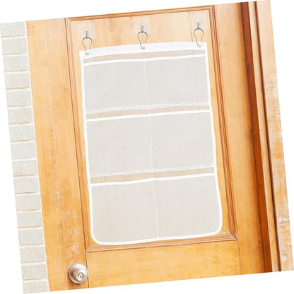 Alipis Travel Shower Organizer Mesh Pockets Over Door Hanging Storage Bag for Bathroom Closet and Pantry Seamless Hooks for Easy Installation Random Color