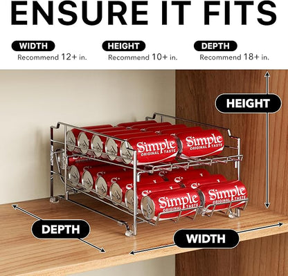 Simple Houseware Dual Row Front Loading Can Dispenser, Chrome