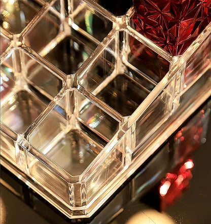Sooyee Acrylic Lipstick Case - Lipstick Holder & Cosmetic Organizer With 9 Spaces - Clear
