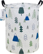 Round Foldable laundry basket with handle,gift basket,suitable for children's room and toy storage (Forest)