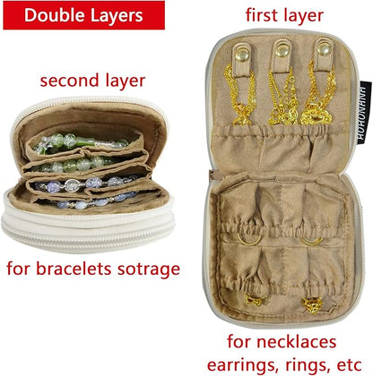 Travel Jewelry Case Small Jewelry Organizer Purse Jewelry Bag Women Gifts Jewelry Purse for Bracelet Rings Earring Necklace