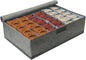 PINGMIC Gray Sock Organizer Divider 1 Pack with Lid - 30 Cell Foldable Closet Storage, Tie Organizer For Men Boxes for Socks, Ties, Belts