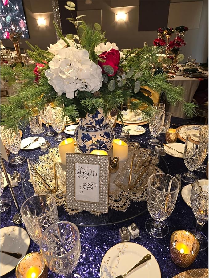 22.8" Lazy Susan for Table Top Tempered Glass Rotating Serving Tray for Dining Table, Kitchen Lazy Susan Organizer Spinning Rotating Food Server Party Centerpieces Heavy Duty (58cm / 22.8in)