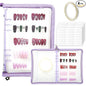 Press On Nail Storage Organizer with 4 Insert Pages - A5 Size Portable False Nail Storage Box for Collecting and Organizing Tips with Tape and Zipper Pocket (Purple)