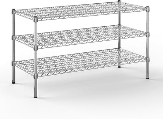 21" Deep x 48" Wide x 27" Height Wire Shelving Kit | 3-Tier | NSF Commercial Storage Rack Unit