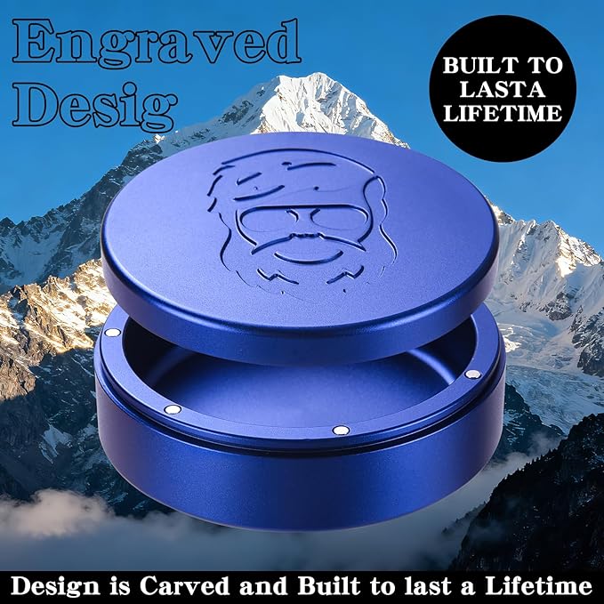 3.0inchBEIJIATE Magnetic Metal Can, Holder, Metal Container, Carved Tin with Magnetic Closure, Aluminum Container, Slim Pouch Can, zyn metal can,zyn container Storage Box Set (Sea Blue)