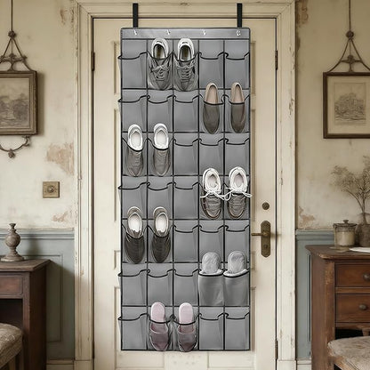 Over-the-Door Shoe Organizer 35 Pockets Mesh Breathable Storage Hanging Shoe Storage with Hooks for Door Closet Dorm Room