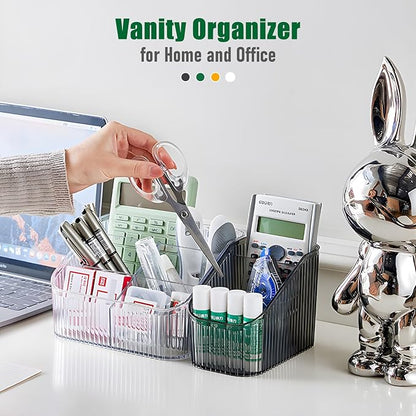 Clear Makeup Organizer, Makeup Brush Holder 8 Cups for Vanity, Bathroom Countertop Organizer, Dresser Organizer for Cosmetic Displays, Skincare Cups, Perfume Stand, Toiletry