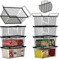 Enhanced Leak-Proof Bottom - Freezer Organizer Bins ，8 Pack Stackable Deep Freezer Organizer Bins for 7 Cu.FT Small Chest Freezer，organization and storage，pantry organizers (Black 8 Pack)