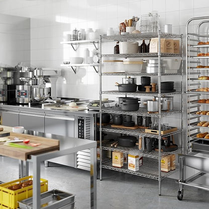 24" Deep x 36" Wide x 74" Height Wire Shelving Kit | 8-Tier | NSF Commercial Storage Rack Unit