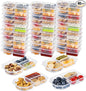 TAIHUIMY 9oz Reusable Snack Containers with Lids for Kid, New 3 Compartment Large Capacity Condiment Portion Control Meal Prep Containers for School lunch, Go out Travel, Party (40, 9, ounces)