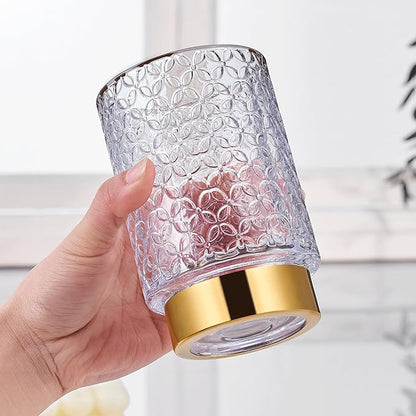 Makeup Brush Holder Organizer,Toothbrush Holders,Desk Pen Pencil Holder,Multifunctional Vintage Glass Brush Cup（A44-9-US）