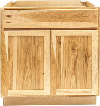 Quicklock RTA (Ready-to-Assemble) | Base Kitchen Cabinets - Shaker Style | Made in America (Rustic Hickory, 33" Wx34.5 Hx24 D Base)