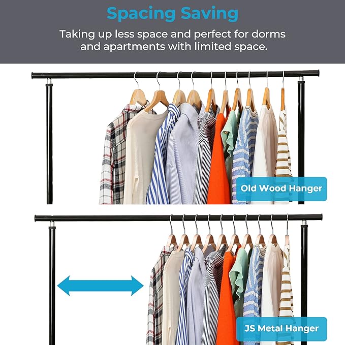 JS Hanger Lightweight Non Slip Wooden Hangers - 30 Pack Heavy Duty Wood Coat Hangers with Soft Stripes for Camisole, Jacket, Dress Clothes, Sweater, Natural Finish