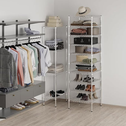 24" Deep x 24" Wide x 86" Height Wire Shelving Kit | 10-Tier | NSF Commercial Storage Rack Unit