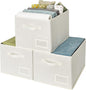 GRANNY SAYS Clothes Storage Bins with Label Holder, Closet Organizers and Storage Shelves, Storage Baskets for Organizing, Pearl White, Large, 3-Pack