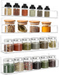 12 inch Spice Rack Wall Mounted,4 Pack Spice Organizer Shelf for Stove Cabinet Pantry Door, Adhesive or Screw Hanging Wall Spice Shelf Storage Holder in Kitchen and RV - Clear Color