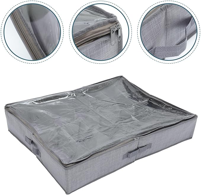 Foldable under Bed Shoe Storage Box Large Capacity Non-Woven Fabric Zipper Organizer for Home Closet Shoes Storage