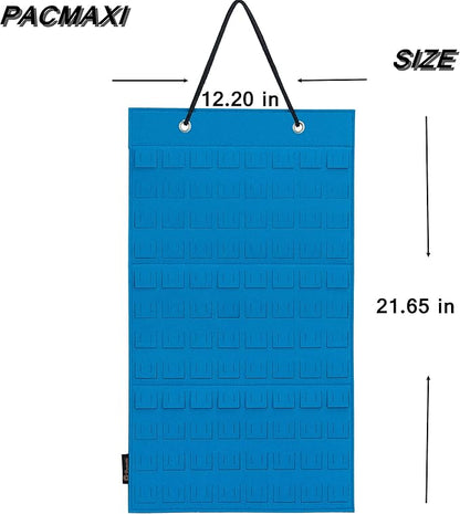 PACMAXI Hanging Brooch Pin Organizer, Display Pins Storage Case, Brooch Collection Storage Holder, Holds Up to 96 Pins.(Not Include Any Accessories) (Blue, Small)