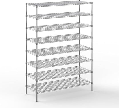 24" Deep x 60" Wide x 86" Height Wire Shelving Kit | 8-Tier | NSF Commercial Storage Rack Unit