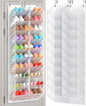 UVIAHOMI 20-30 Pairs Over the Door Shoe Organizer, Breathable Pocket Hanging Shoe Storage for Closet, 10-Tier Door Shoes Rack, Handing Shoes Holder Fit All the Family's Sneakers, Boots, Heels, White