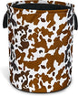 Cow Texture Laundry Basket Brown Black Print Foldable Oxford Cloth Funny Tote Bag Laundry Hamper Clothes Storage Bucket Organizer For Bathroom/Laundry Storage/Bedroom 17.7x13.7 Inch