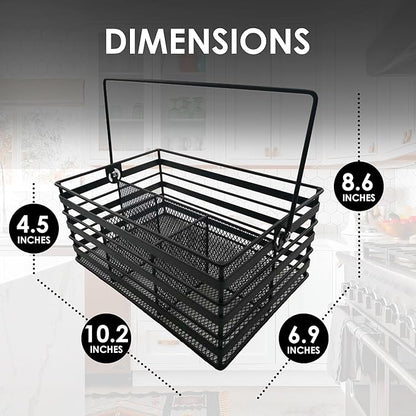 Stainless Steel Utensil Basket,Dishwasher , Flatware Basket, Kitchen, Countertop, Office, Camping, Outdoors, and Restaurants, 4-Compartment, Black