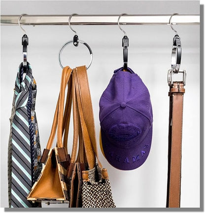 Rolly Hanger® Closet Space Saver – Premium Rotating Aluminum Organizer for Belts, Ties, Hats & Handbags – Heavy Duty 360° Swivel – Declutter & Maximize Storage (3 Pack)