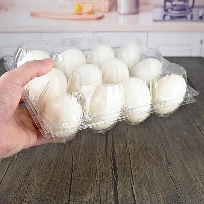Egg Cartons 40 Packs, Clear Eco-friendly Plastic Blank Egg Cartons with Free Labels, Holds up to 12 Duck Eggs Securely, Perfect for Family Pasture Farm Markets Display - Large