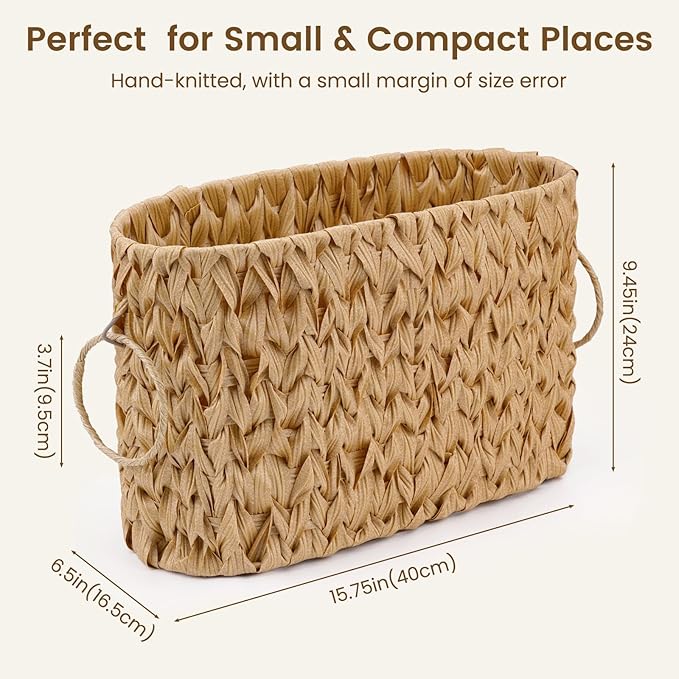 Toilet Paper Storage Wicker Paper Basket Bathroom Organizer Toilet Paper Holder Stand for 6 Mage Rolls Wicker Basket for Bathroom Accessories
