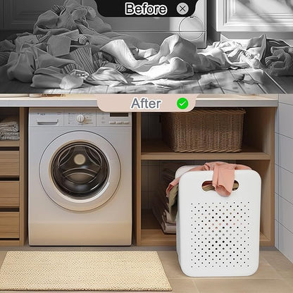 Goderewild Large Collapsible Laundry Basket, Space-Saving Wall-Mounted Hamper Organizer for Home, Dorms, RVs, Measures 13" x 9.5" x 17.5" In