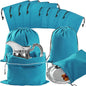 Fumete 8 Pcs Silver Storage Bags Anti Tarnish Storage Bags 18" x 18" 9" x 11.8" Silver Protector for Jewelry Silverware Protection Resistant Tarnish for Silverware Flatware (Peacock Blue)