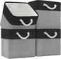 Patvingot 11 Inch Cube Storage Bins, 4 Pack Fabric Storage Cubes with Rope Handles, Organizer Baskets for Closet Shelves, Clothes and Home Organization(Dark/Gray)