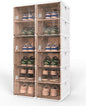 Latoxcaa 6 Tiers Foldable Shoe Storage, No-Tool Assembly Shoe Box with Magnetic Clear Doors, Closed Shoe Rack for Closet, Entryway and Garage, Fits Men's Size 14, 12 Pairs