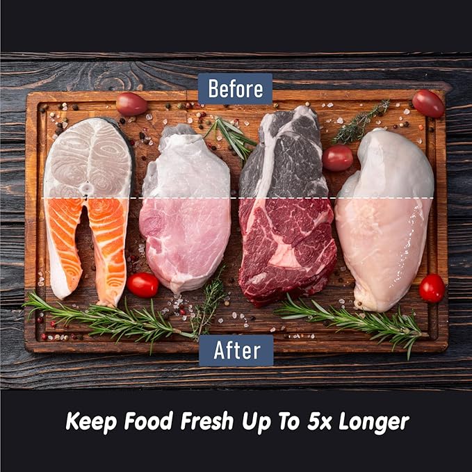 Vacuum Sealer Bags, 100 Quart 8" x 12" and Pint 6" x 10" Commercial Grade Textured Food Sealer Bag, Vacuum Storage Bags for Storage, Meal Prep or Sous Vide