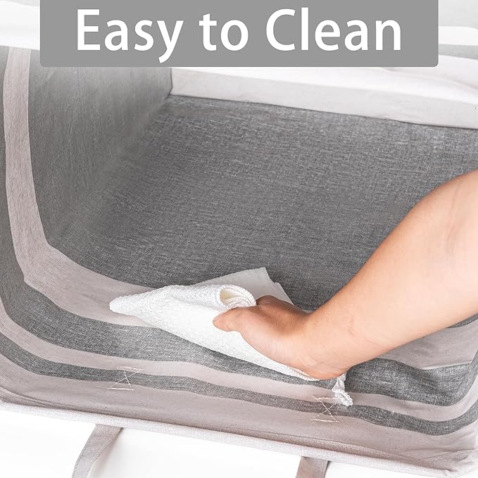 BOOMIBOO 2 Pack Large Laundry Basket,Waterproof Freestanding Laundry Hamper,Collapsible Clothes Basket with Easy Carry Handles in Laundry Room Bathroom Bedroom Dorm,Gradient Grey,100L