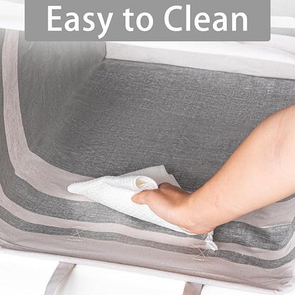 BOOMIBOO 2 Pack Large Laundry Basket,Waterproof Freestanding Laundry Hamper,Collapsible Clothes Basket with Easy Carry Handles in Laundry Room Bathroom Bedroom Dorm,Gradient Grey,100L
