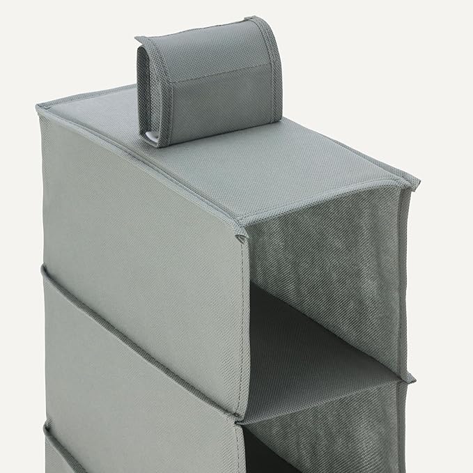 Amazon Basics 8-Tier Hanging Closet Shelf Shoe Organizer, Space Saving Storage, Foldable, 11.5 x 41 x 5.5 in, Dark Grey | for Closet Storage