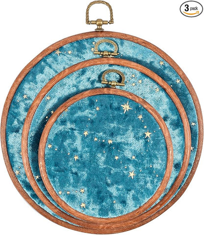 3Pcs Corduroy Pin Display Board, Corduroy Wall Hanging Brooch Jewelry Storage Display, 3 Size Vintage Enamel Pin Display Holder for Brooches Enamel Pins Necklace Jewelry (Blue)