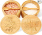 Timtopno Salt Cellar, 2PCS Salt Container Bamboo Salt and Pepper Box for Countertop with Built-in Spoon & Swivel Lid, Spice Seasoning Storage Bowl, Elegant Salt Holder (Rose & Bird Engraving)