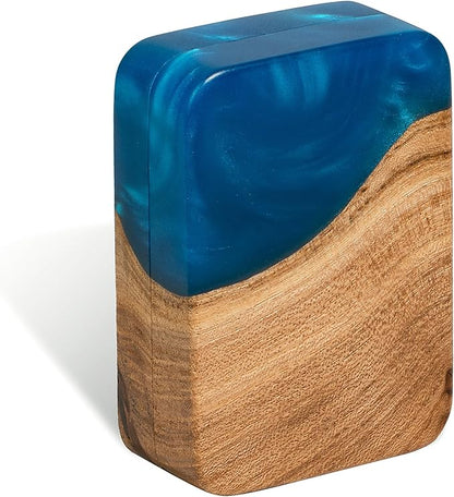 RWA Slim Engagement Ring Box for Proposal – Unique Wedding Ring Holder & Jewelry Display Case – Travel Jewelry Organizer, Ring Bearer Box, Proposal Gift, Wedding Ring Box for Ceremony, FLIP blue
